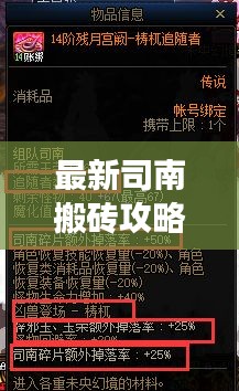 最新司南搬砖攻略，高效赚钱，轻松致富之路